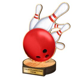 Grove Tenpin Bowling Real Wood Trophy