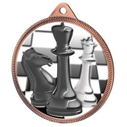 Chess Color Texture 3D Print Bronze Medal