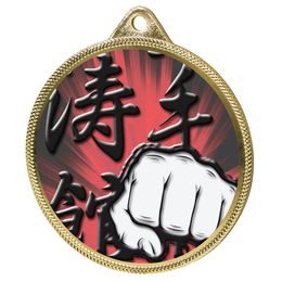 Martial Arts Fist Color Texture 3D Print Gold Medal