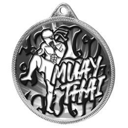 Muay Thai Classic Texture 3D Print Silver Medal