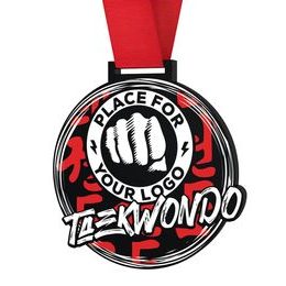 Giant Taekwondo Black Acrylic Logo Medal