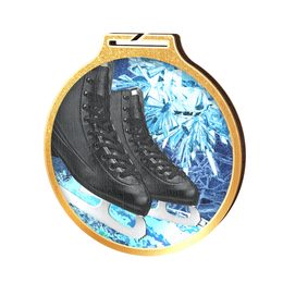 Habitat Black Ice Skating Boots Gold Eco Friendly Wooden Medal