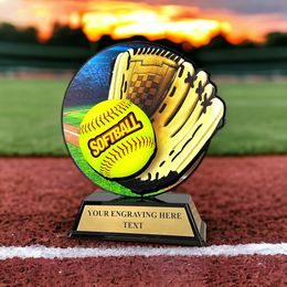 Roswell black acrylic Softball trophy