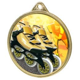 Inline Skating Color Texture 3D Print Gold Medal