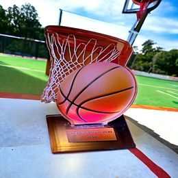 Cannes Printed Acrylic Basketball Trophy