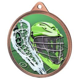 Lacrosse Color Texture 3D Print Bronze Medal