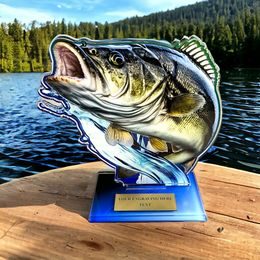 Cannes Printed Acrylic Fishing 2 Trophy