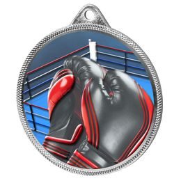 Boxing Color Texture 3D Print Silver Medal