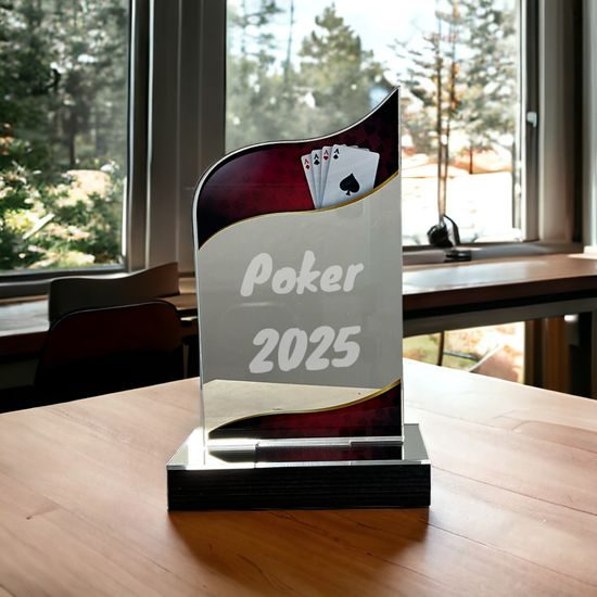 United Acrylic Wood Classic Card Poker Trophy