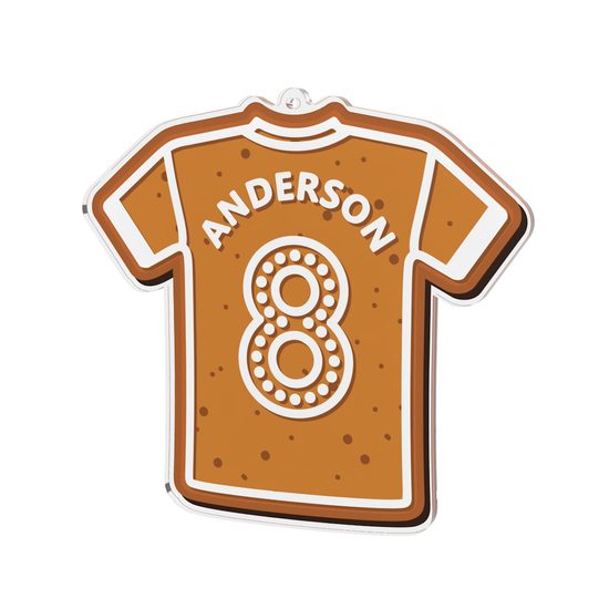 Gingerbread Sports Shirt Custom Made Printed Ornament