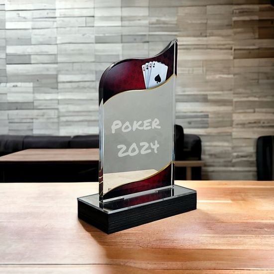 United Acrylic Wood Classic Card Poker Trophy