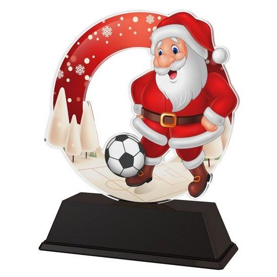 Santa Soccer Christmas Trophy