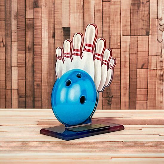 Cannes Printed Acrylic Bowling Trophy