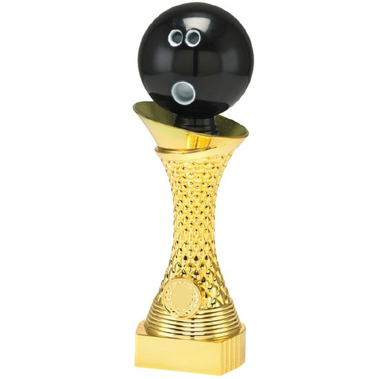 Gold Bowling Trophy with 3D Black Ball