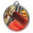 Clay Pigeon Shooting Color Texture 3D Print Silver Medal