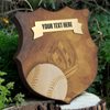 Heraldic Birchwood Baseball Sepia Shield