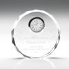 Circular Crystal Block Clock Award