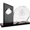 Clear and Black Crystal Clock Award