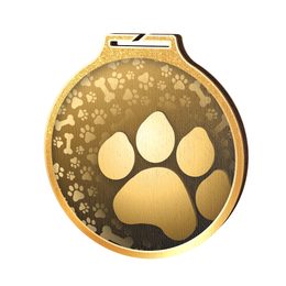 Habitat Classic Dog Paw Gold Eco Friendly Wooden Medal