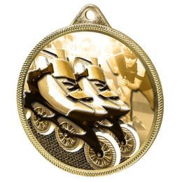 Inline Skating Classic Texture 3D Print Gold Medal