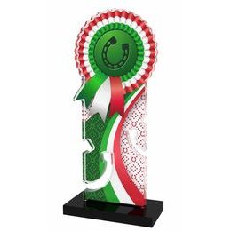 Pegasus Red and Green Horseshoe Rosette Trophy