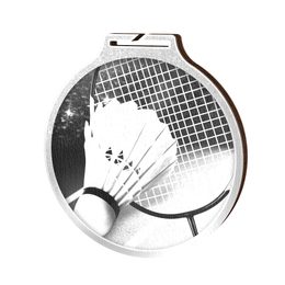 Habitat Classic Badminton Silver Eco Friendly Wooden Medal