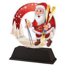 Santa Skiing Christmas Trophy