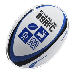 Rugby Ball Custom Club Logo Acrylic Medal