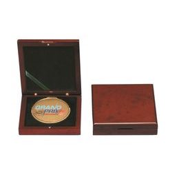 Walnut Wooden Finish Medal Box 60mm
