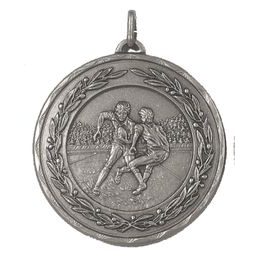 Diamond Edged Rugby Match Silver Medal