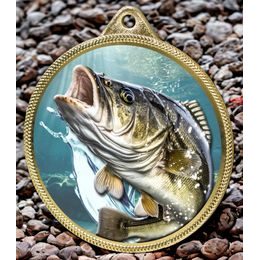 Carp Fishing Texture Print Gold Medal