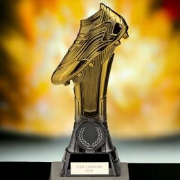 Passarella Heavyweight Golden Boot Football Trophy (FREE CLUB LOGO)