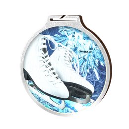 Habitat White Ice Skating Boots Silver Eco Friendly Wooden Medal
