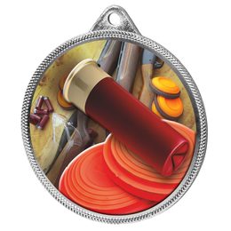 Clay Pigeon Shooting Colour Texture 3D Print Silver Medal