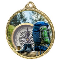 Hiking and Mountaineering Colour Texture 3D Print Gold Medal