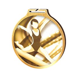 Habitat Classic Female Gymnastics Gold Eco Friendly Wooden Medal