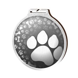 Habitat Classic Dog Paw Silver Eco Friendly Wooden Medal