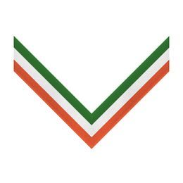 Green, White & Orange 3 Stripe Clip on Medal Ribbon