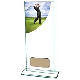 Colour Curve Jade Glass Golf Male Trophy