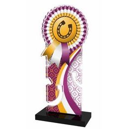 Pegasus Pink and Gold Horseshoe Rosette Trophy