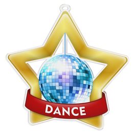 Dance Glitterball Mini Star Gold Medal