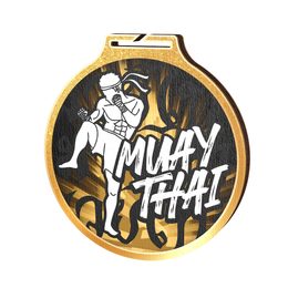 Habitat Classic Muay Thai Gold Eco Friendly Wooden Medal