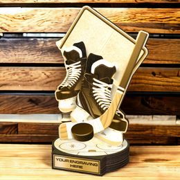 Grove Classic Ice Hockey Real Wood Trophy