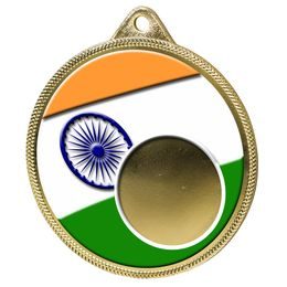 India Flag Logo Insert Gold 3D Printed Medal