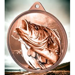 Carp Fishing Texture Classic Print Bronze Medal