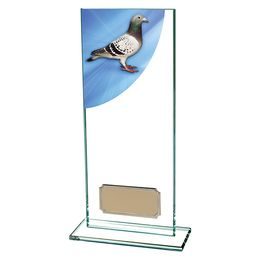 Colour Curve Jade Glass Pigeon Trophy
