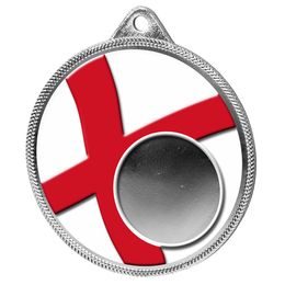 England Flag Logo Insert Silver 3D Printed Medal
