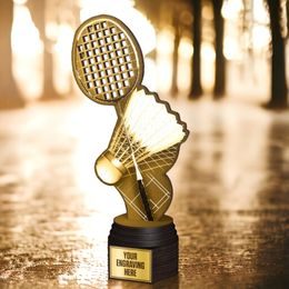 Frontier Classic Real Wood Badminton Trophy