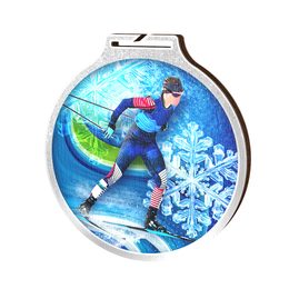 Habitat Cross Country Skiing Silver Eco Friendly Wooden Medal