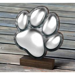 Sierra Classic Dog Paw Print Wood Trophy